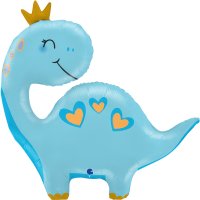 Cute Blue Dinosaur Supershape Foil Balloon