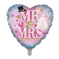 Mr & Mrs Tux and Dress 18" Foil Balloon