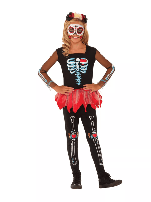 🌟New🌟 Day of the Dead Scared to the Bone Child Costume