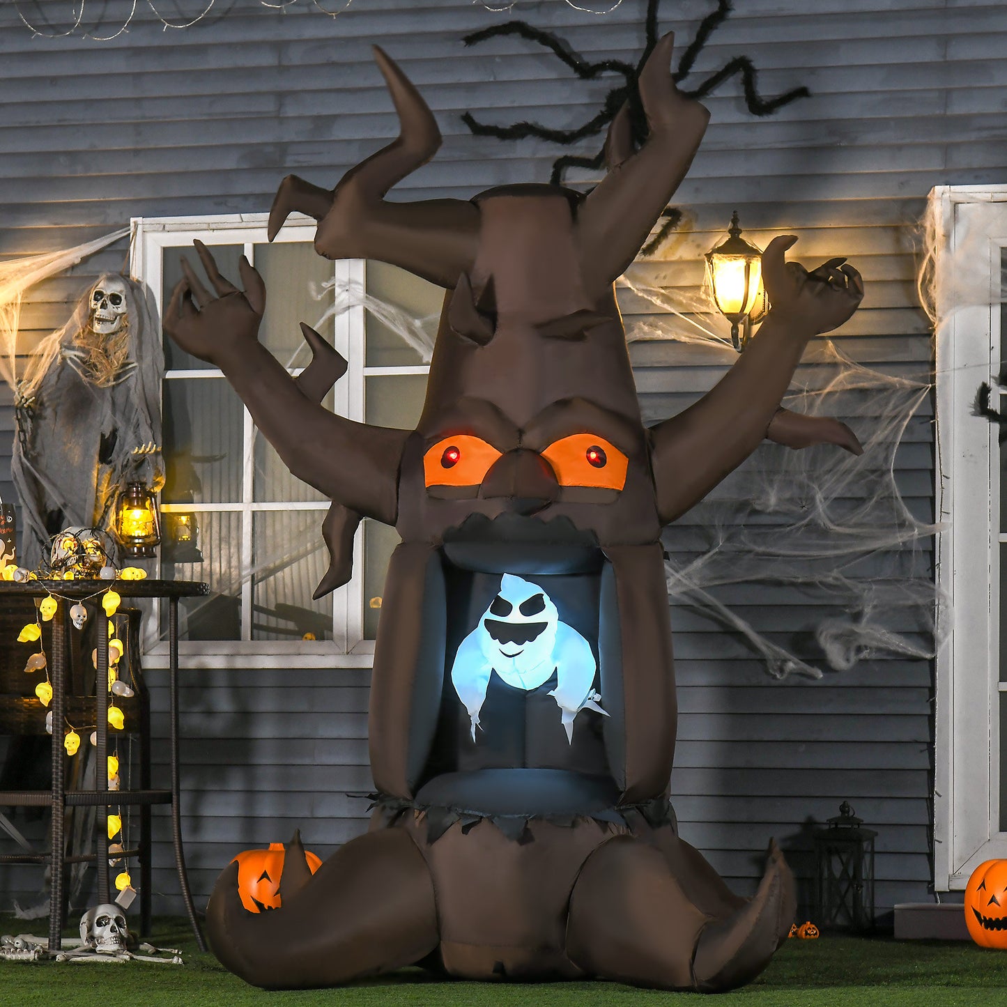 8ft Light-up Air-blown Inflatable Tree and Ghost Decoration