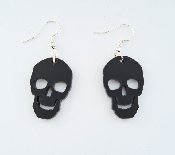 Black Skull Earrings