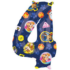 Giant Foil Paw Patrol Number Balloon - 4