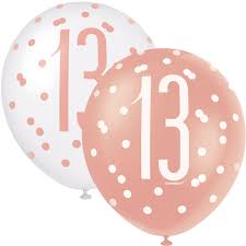 Age 13 Latex Balloon Dots - 6 Pack
