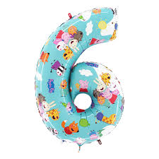 Giant Foil Peppa Pig Number Balloon - 6
