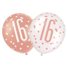 Age 16 Latex Balloon Dots - 6 Pack