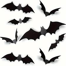 3D Mini Paper Bats Decorations 12pkt