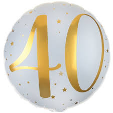Age 40 Rose and Gold 18" Foil Balloon