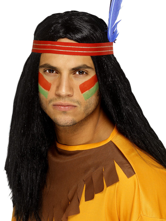 Indian Wig with Feather