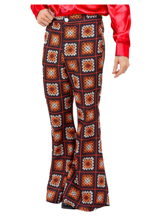 Flared Trousers Male Crochet Print Costume