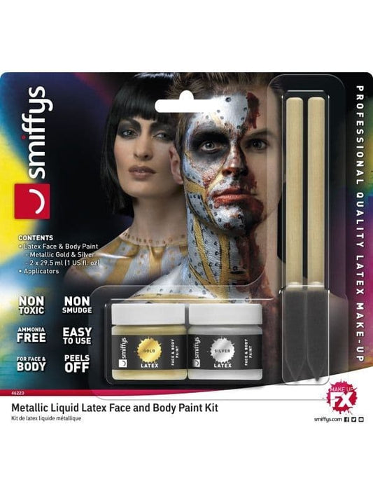 Latex Body Paint 2 Colour Silver and Gold