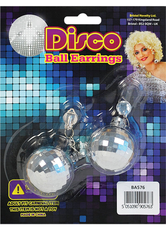 Disco Ball Earrings Clip On