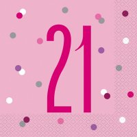 21 Glitz Pink Napkins 16pkt