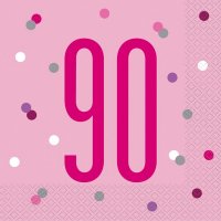 90 Glitz Pink Napkins 16pkt