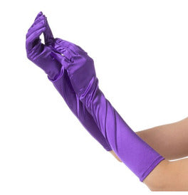 Purple Satin Gloves