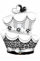 Monochrome Wedding Cake Supershape Foil Balloon