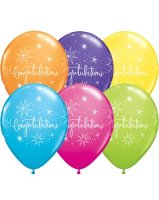 Congratulations Bright 11" Latex Balloons 25 Pack (also available in singles)