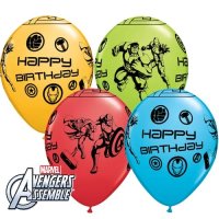 Avengers Birthday Latex Balloons - 6/ 25 Pack (Available in Singles)