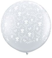 Clear Roses 3ft Latex Balloon