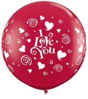 I Love You 3ft Latex Balloons 2 Pack (also available in singles)