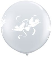 Clear Doves 3ft Latex Balloon