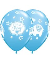 It's a Boy 11" Elephants Latex Balloons 25 Pack (also available in singles)