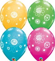 Flowers 11" Latex Balloons 25 Pack (also available in singles)