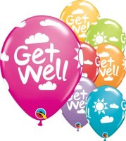 Get Well Soon 11" Latex Balloons 25 Pack (also available in singles)