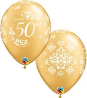 50th Anniversary 11" Latex Balloons 25/ 6 Pack (also available in singles)