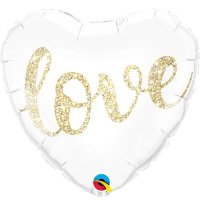 Love Glitter Script 18" Foil Balloon