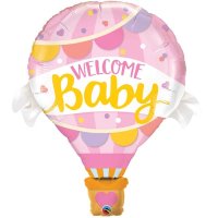 Welcome Baby Girl/ Boy Hot Air Balloon Supershape Foil Balloon