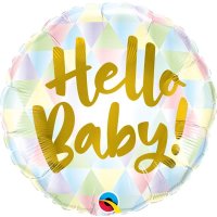 Hello Baby Pastel Rainbow 18" Foil Balloon