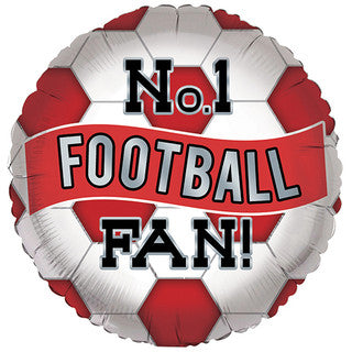 No.1 Football Fan Red 18" Foil Balloon
