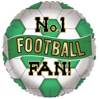 No.1 Football Fan Green 18" Foil Balloon