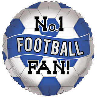 No.1 Football Fan Blue 18" Foil Balloon