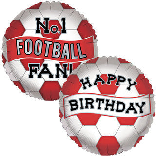 Birthday Football Red 18" Foil Balloon