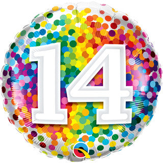 Age 14 Coloured 18" Foil Balloon