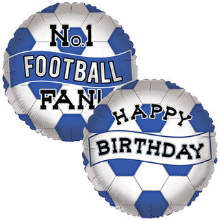 Birthday Football Fan Blue 18" Foil Balloon