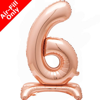 Airfilled Stand-up 25'' Foil Number Balloon Rose Gold