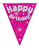 Happy Birthday Pink Holographic Bunting
