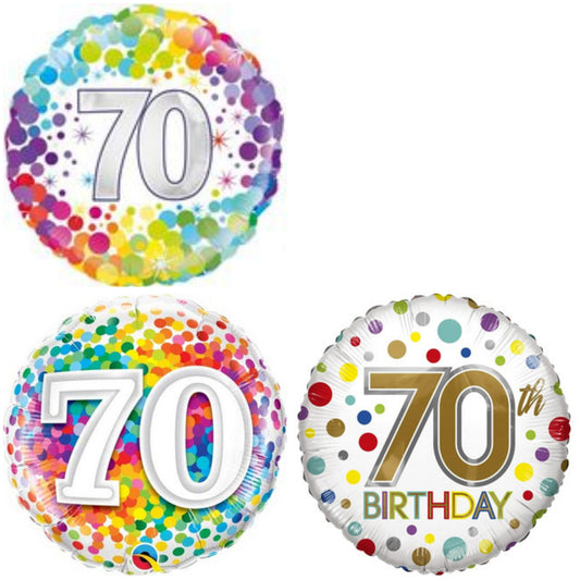 Age 70 Coloured 18" Foil Balloon