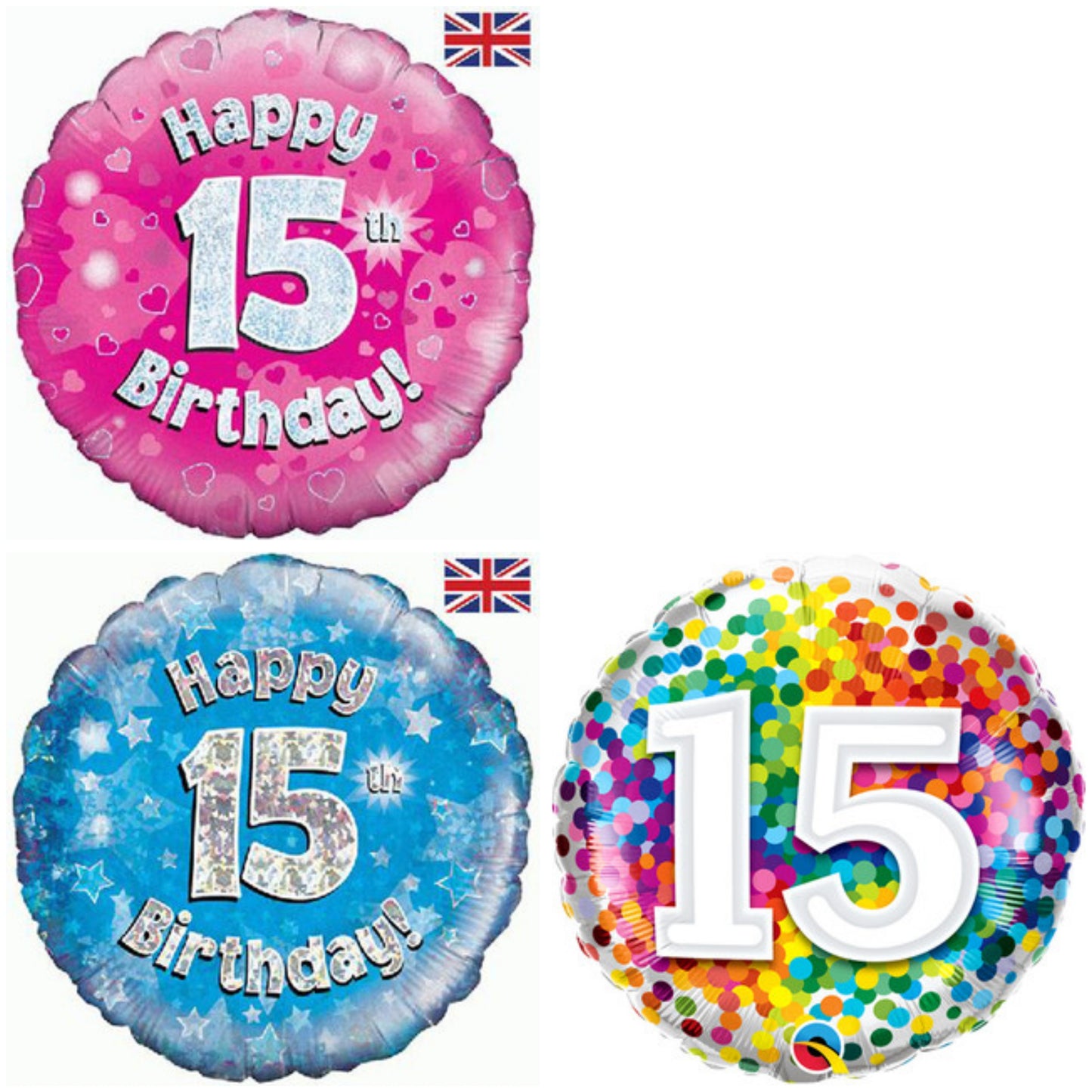 Age 15 Sparkle/ Coloured 18" Foil Balloon