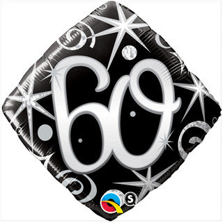 Age 60 Sparkling Fizz/ Diamond 18" Foil Balloon