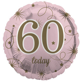 Age 60 Sparkle/ Stars 18" Foil Balloon