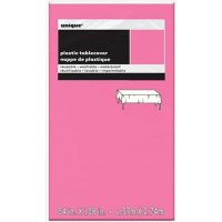 Hot Pink Plastic Rectangle Tablecloth
