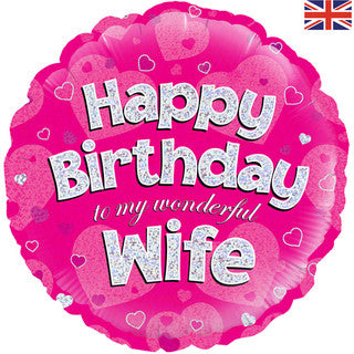 Happy Birthday Wife 18" Foil Balloon
