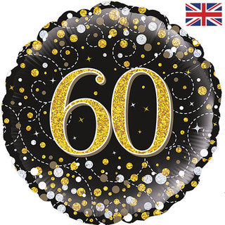 Age 60 Sparkling Fizz/ Diamond 18" Foil Balloon