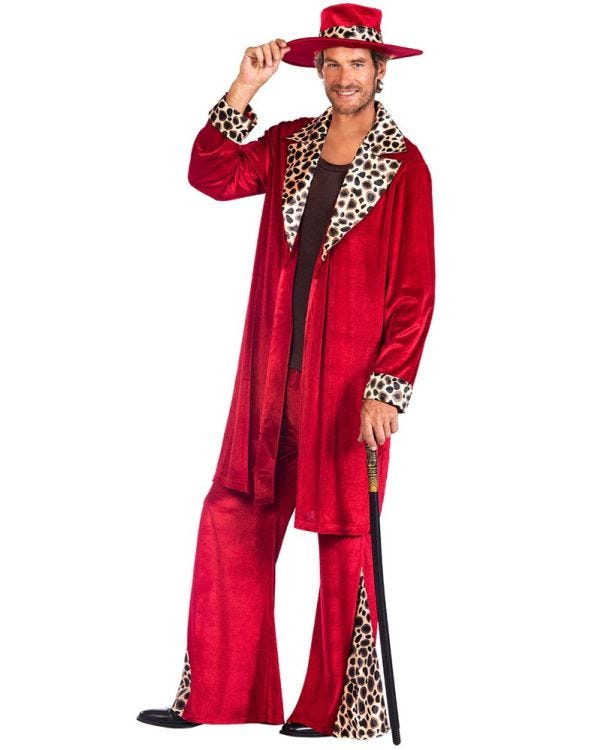 Red Zebra Pimp Costume