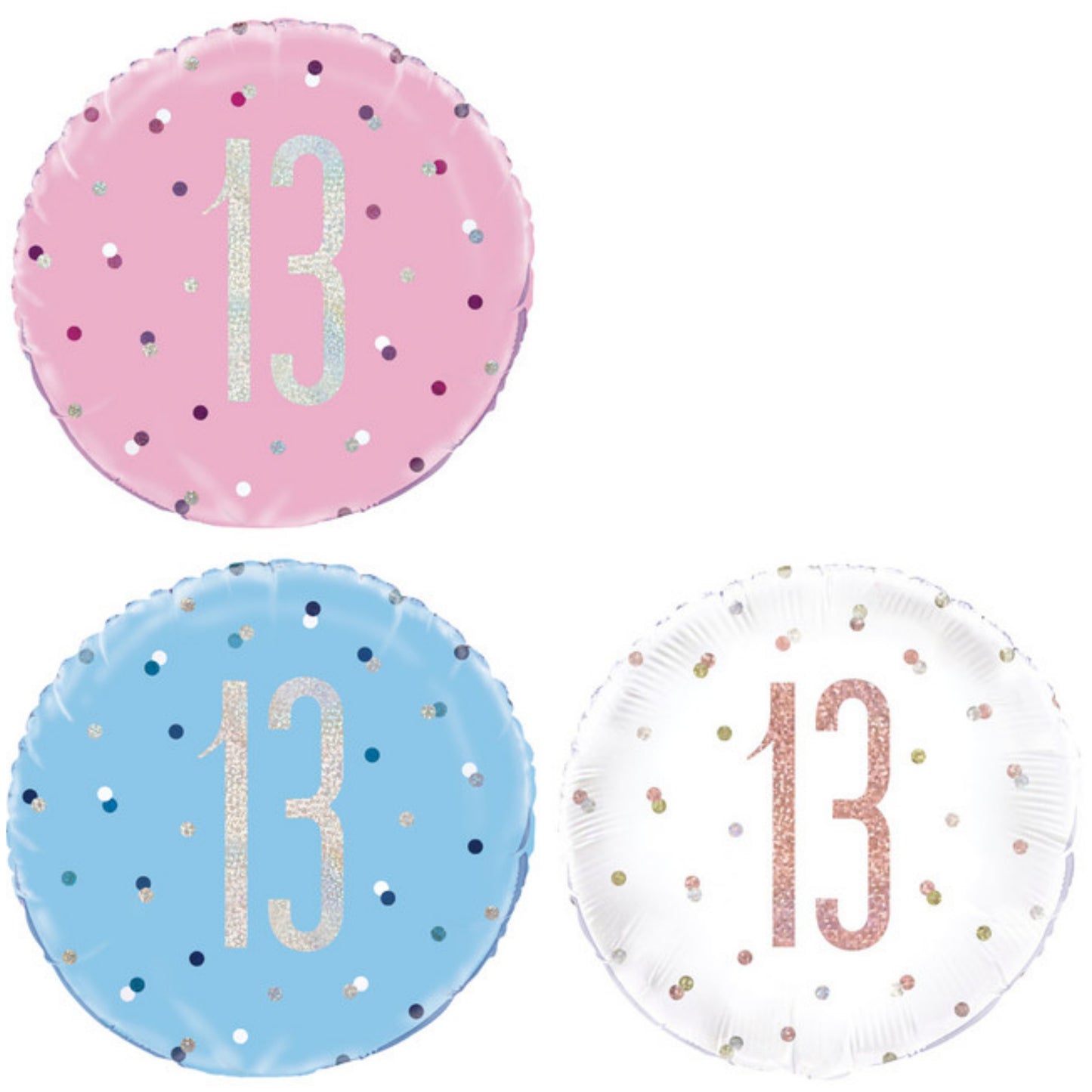Age 13 Dotted Glitz 18" Foil Balloon