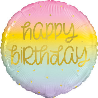 Happy Birthday Colourful Rainbow 18" Foil Balloon