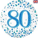 Age 80 Sparkling Fizz/ Diamond 18" Foil Balloon